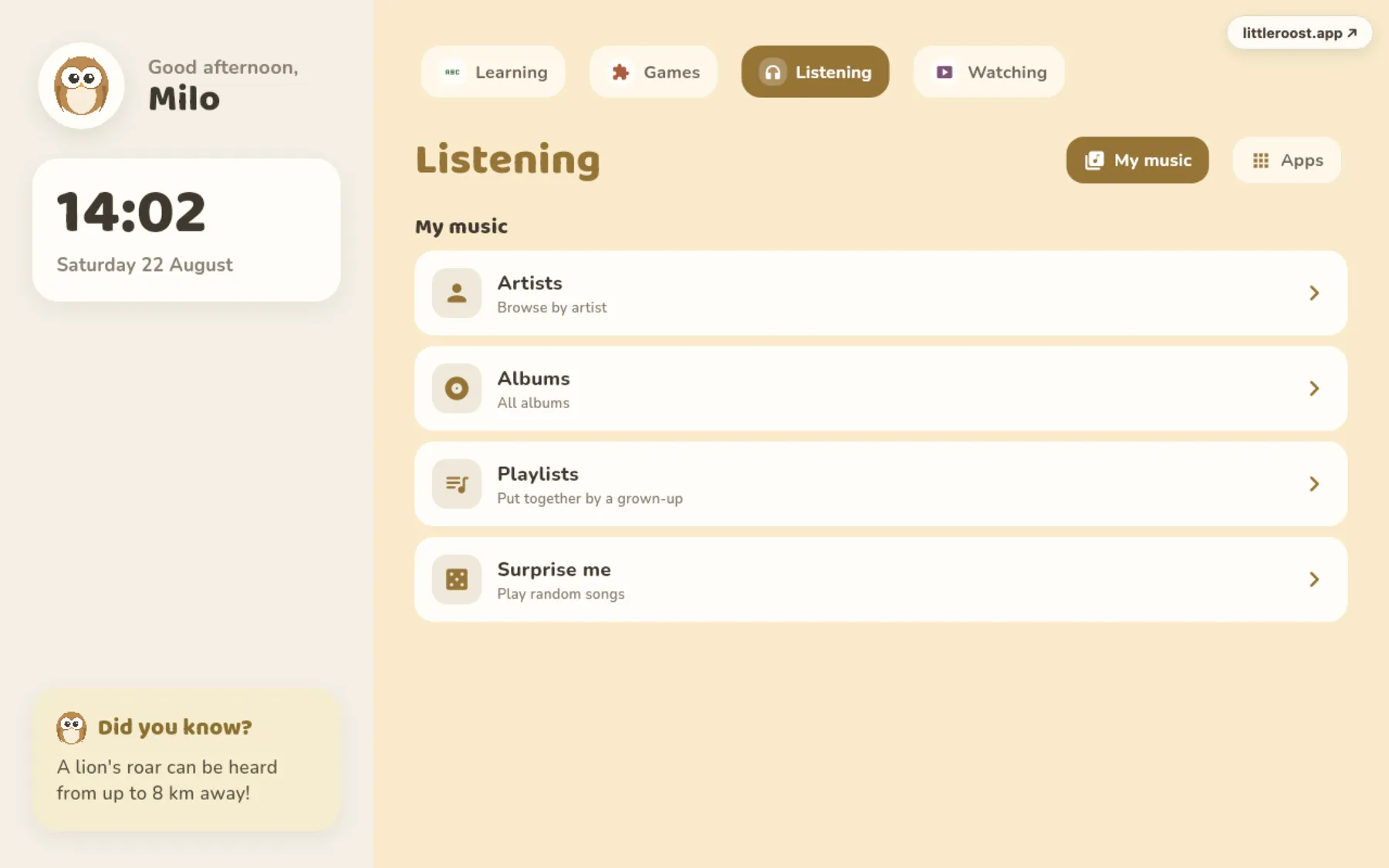 music player screenshot