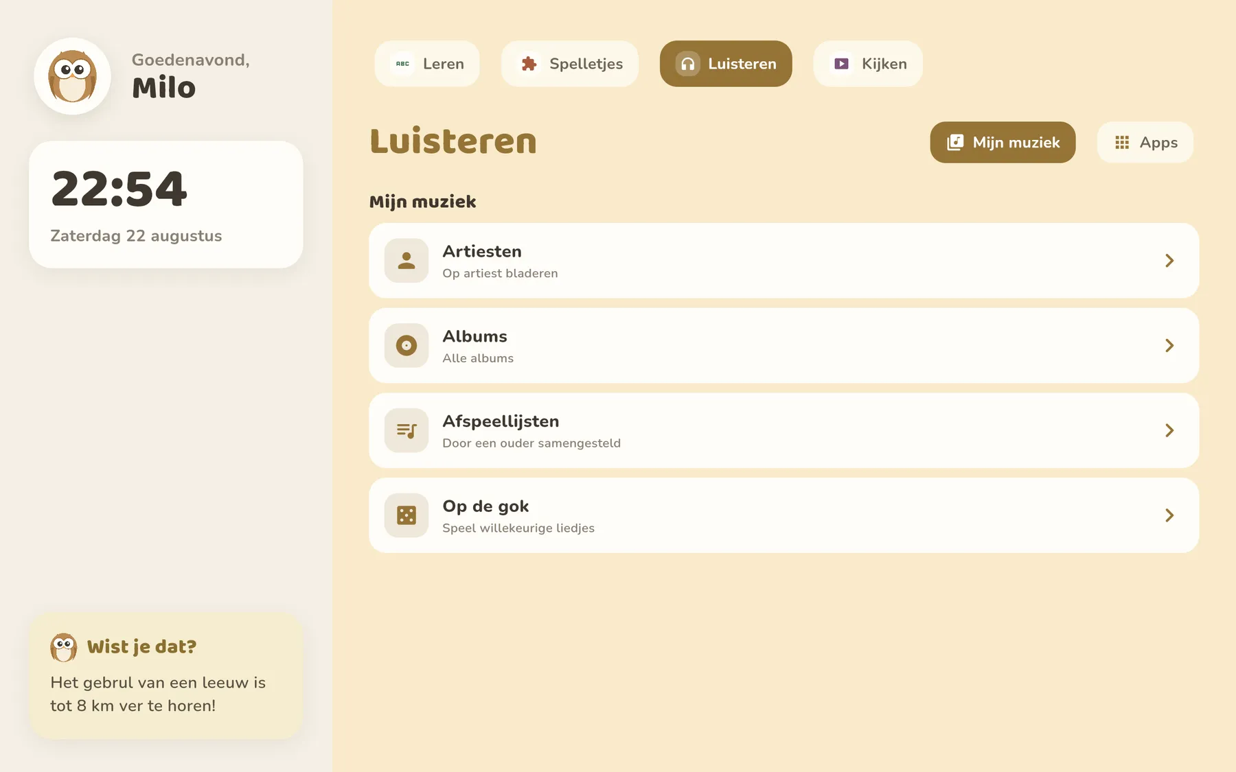 screenshot van de mediabibliotheek