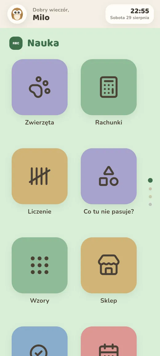 ekran główny, telefon pionowo